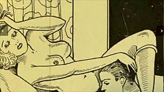 Vintage erotic drawings from retro anime and hentai collections.