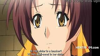 pervy teacher blackmails campus lesbians in hentai