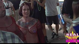 why is she flashing on the street at fantasy fest like a slut?