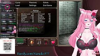 Horny catgirl kanakovt gets vibed teased before using sex machine cumming for viewers