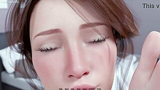 Lonely stepmom gropes her big tits and rides monster cock in 3d hentai game after husband neglects her due to heart problems
