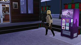 Coffee with a friend while a guy fucks a girl in the bathroom