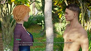 i'm the busty redhead in taboo university exposing my massive cock to everyone in this 3d game