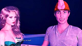 feeling horny from busty stripper's dance, sloppy blowjob, anal stretch, hard creampie