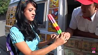 Super Lovely Dark Haired Girl Fucked in Van Doggy, Missionary, and Cowgirl