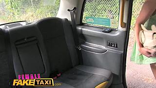 Female Fake Taxi - Big Tits Babe LICKS Hot Shaven PUSSY on Bonnet in FOREST!