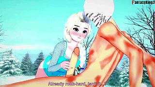 Elsa says, 'I want to suck and have sex with you.'