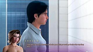 Busty landlady Evelyn catches her tenant masturbating