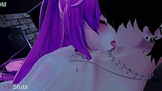 Vampire queen dominates hunter in Vipsluts