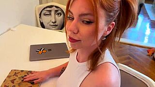 Cumshot explodes in panties with parents away