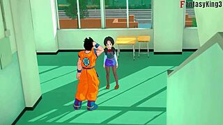 Android 18 and Videl crave fucking Gohan in this hentai!