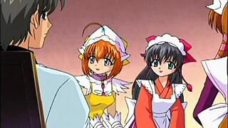 that anime teen is bent over, getting her pussy toyed until she's soaking wet, she moans in the cartoon.