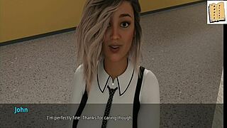 gorgeous brunette katie deepthroats monster cock in erotic game