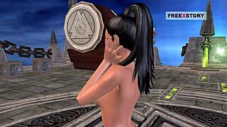 animated indian girl fingers pussy with cucumber in 3d cartoon