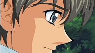 that anime teen is bent over, getting her pussy toyed until she's soaking wet, she moans in the cartoon.