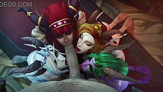 3D Porn Tyrande Jaina Alexstrasza and Elves in Musical Hentai Adventure