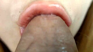 Watch this extreme close-up blowjob?