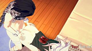 Ouma intensely blows nagito in doggy creampie yaoi