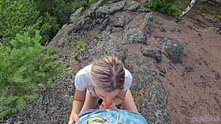 Cum extraction adventure in the mountains while hiking with my instructor.