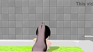 koko a reveals everything while bathing in anime hentai solo scene