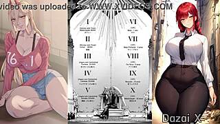 chainsaw man makima & denji chained bondage 😈