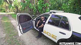 cop gets a surprise when he asks him to pull over in gay porn
