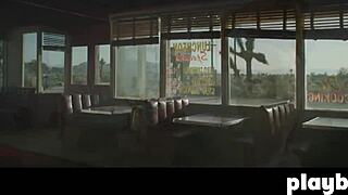 Perfect brunette alexandra tyler posed outdoor and exposed her nice boobs.