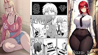 chainsaw man makima & denji chained bondage 😈