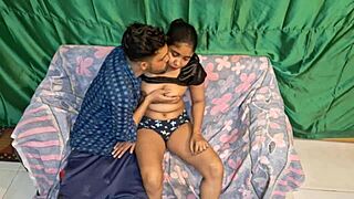 Horny college couple fucks at home with deepthroat