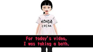 koko a reveals everything while bathing in anime hentai solo scene