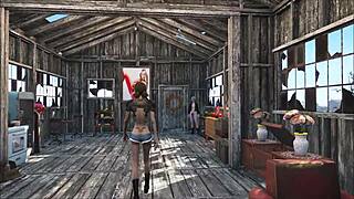 fallout 4 has this cute skinny brunette getting sexy at home in 3d anime