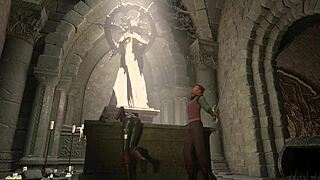 Busty elf dominates man in fight, rewarded with deepthroat blowjob and cowgirl riding