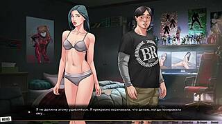 Dancing Girl Masturbates Wet Pussy with Cock in Our Red String Gameplay