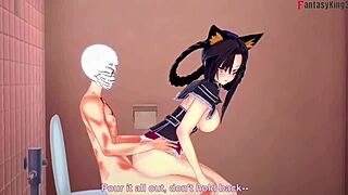 I fuck Kuroka while Akeno guards the door
