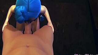 Jinx gives blowjob in league of legends hentai, uncensored!