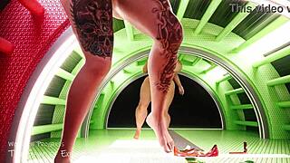 Giantess Woman Grows in 3D Animation