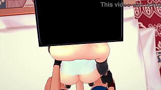 Sweet tv woman ready to fuck in hentai 3d parody