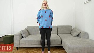 fit18 - casting tall german amber kawaii in tight white bodysuit pov