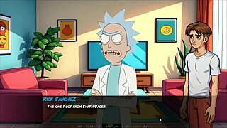 morty's sister squirts in the shower in portal parody hentai game