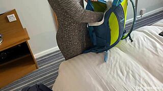 Stepmother Shares Hotel Bed and Tight Ass with Stepson