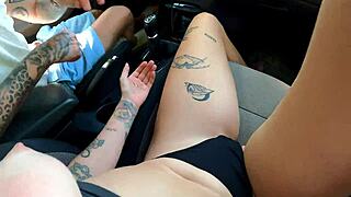 She pays the taxi driver with blowjob, fucking, and cum in mouth outdoors