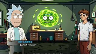 morty's sister squirts in the shower in portal parody hentai game
