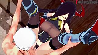 Friedrich der Große sucking and sex in Azur Lane fantasy.