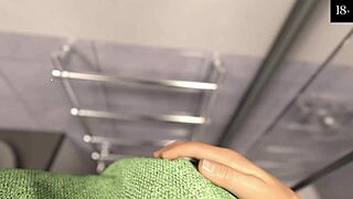 In happy summer part 6 spy on big tits in bathroom hentai gameplay