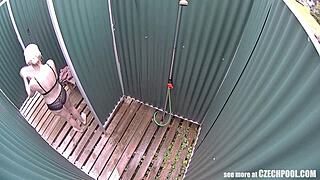 Blonde MILF Caught on Spy Cam at Pool! Shocking!