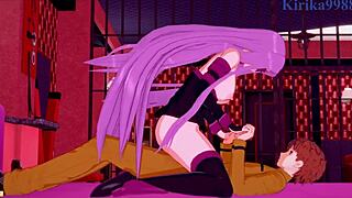 sakura matou and rider and shirou emiya intense sex - fate stay night hentai