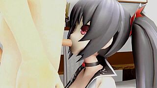 blabla has fun with her favorite fan in 3d cartoon game