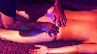 tantric massage on mature woman in salvaley space.