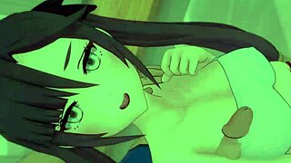 mona takes off the towel to fuck in uncensored hentai.