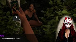 Kate In Cartoon Public Scene With Brunette Babe Outdoor College